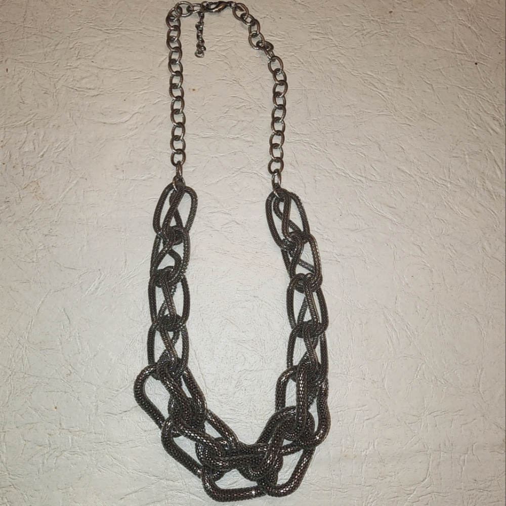 Necklace woven mesh chain link Simona Collini Italy